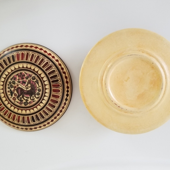 Vintage Handpainted Corinthian Pyxis 600 BC Pottery, copy - Picture 4 of 7